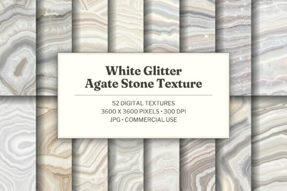 White Glitter Agate Stone Texture