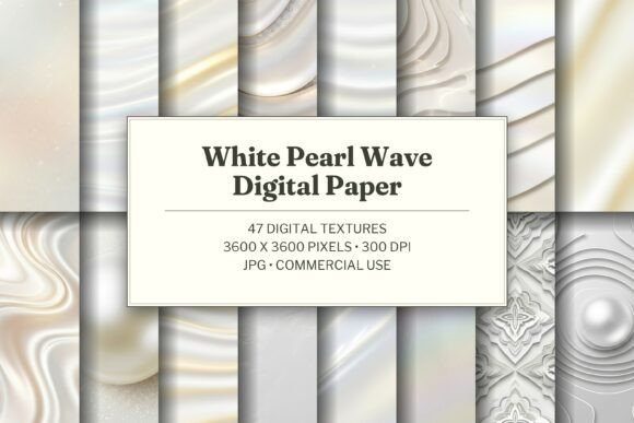 White Pearl Wave Digital Paper