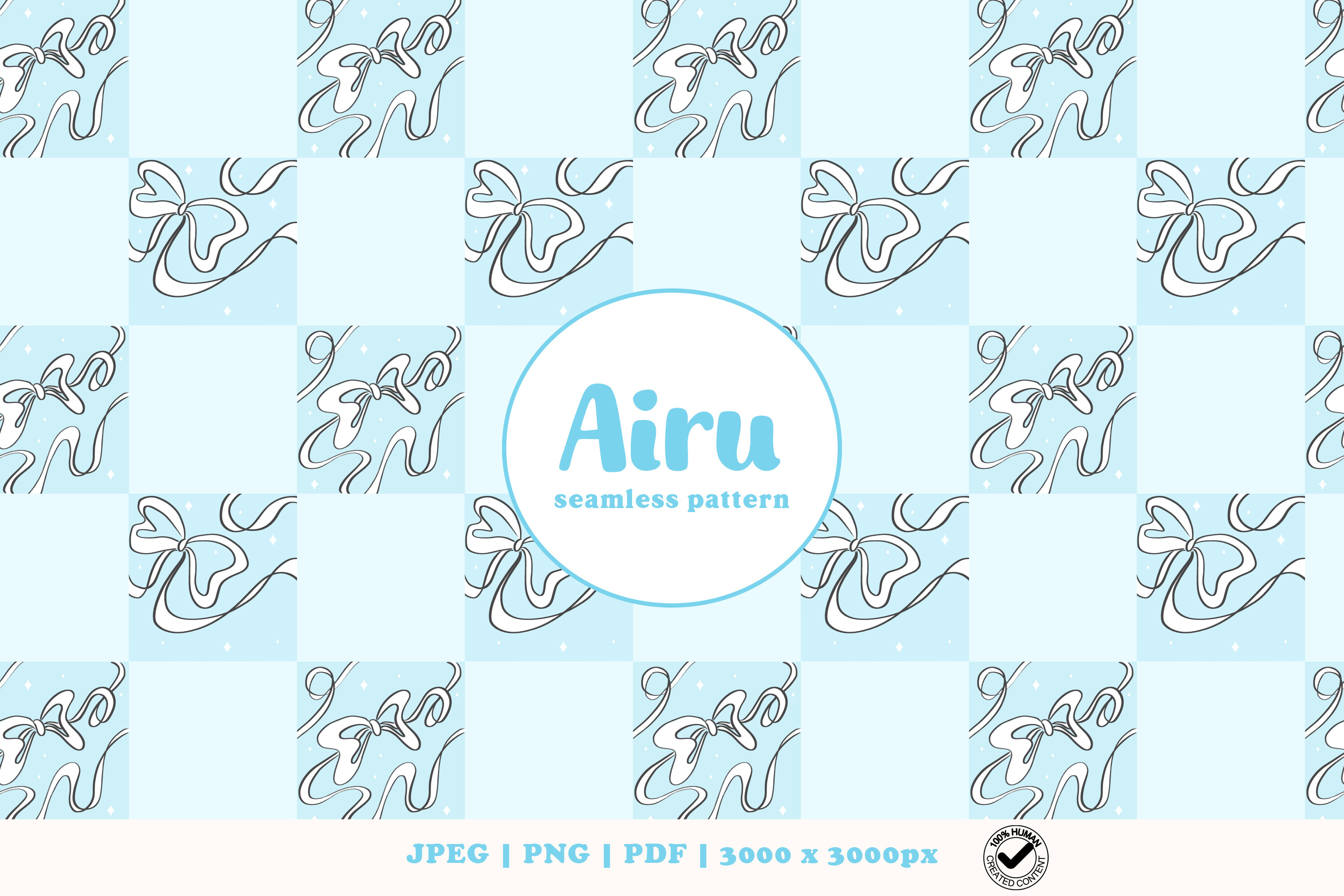Pale Blue Checked Pattern White Ribbon Blue Checkered Pattern Graphic by airudigital · Creative ...
