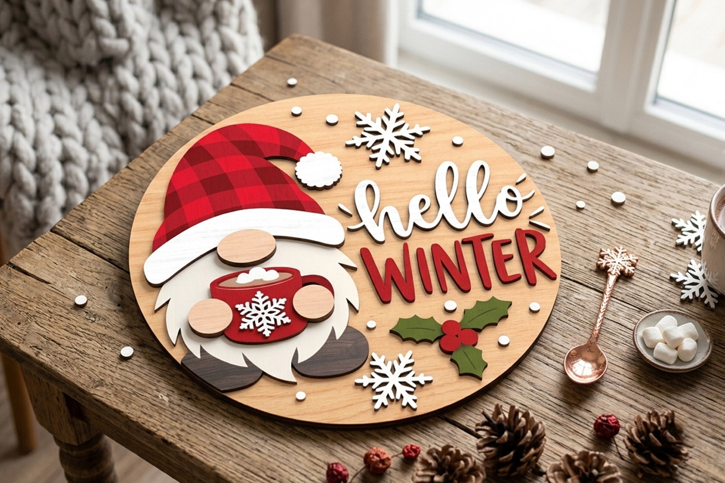 Winter Gnome Door Sign
