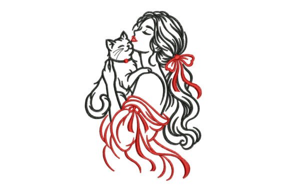Woman and Little Cat
