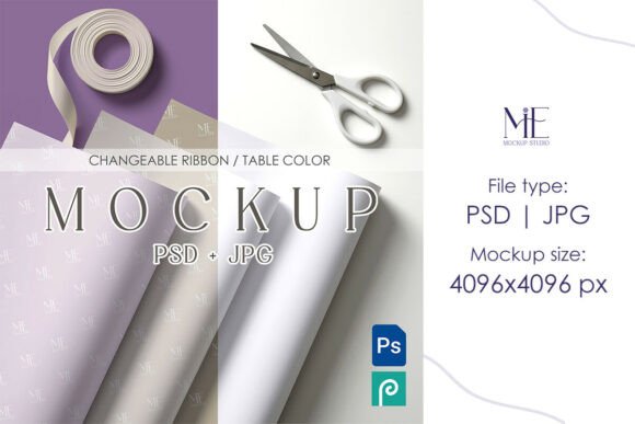 Wrapping Paper Mockup, Gift Wrap Mock Up