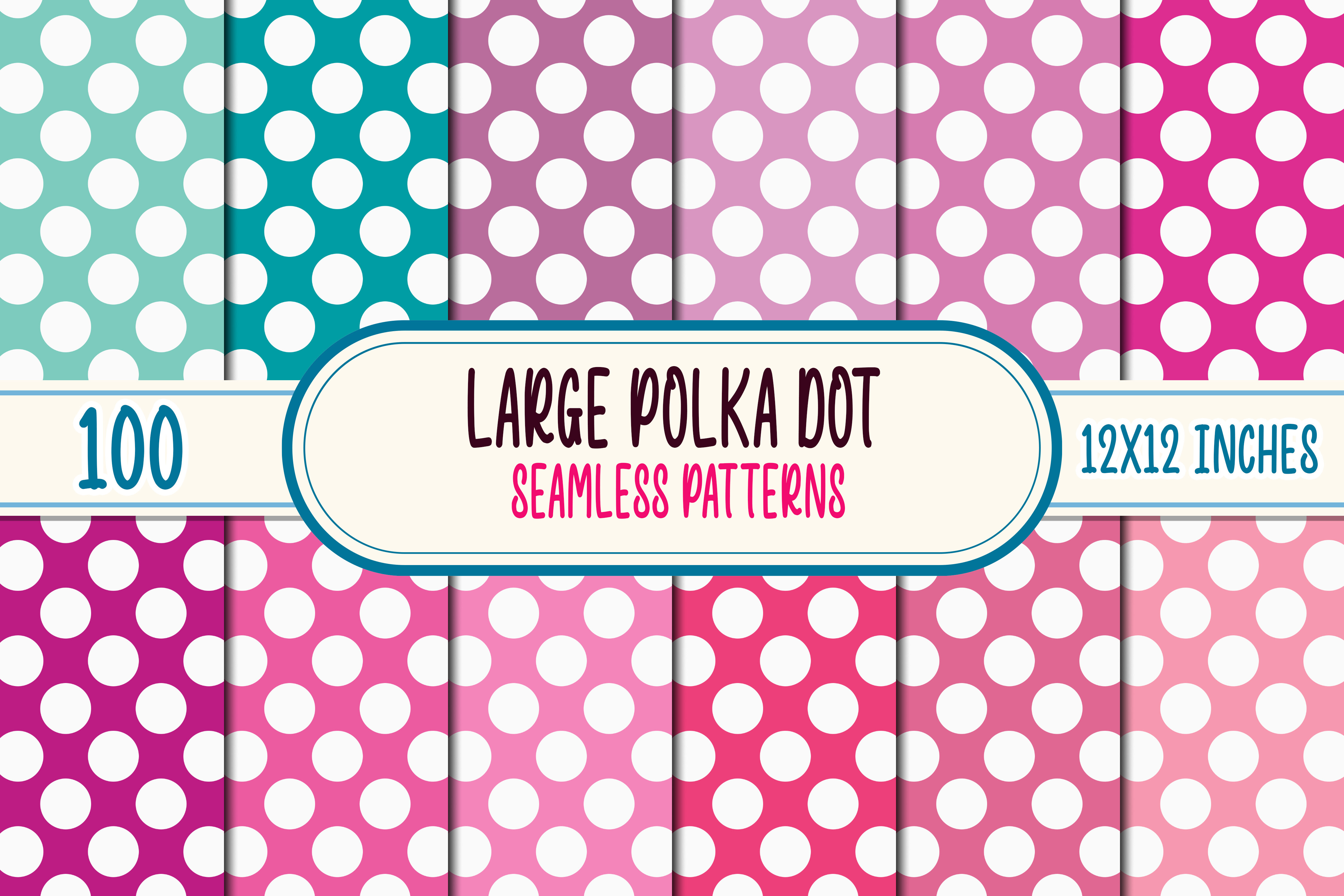 100 Large Polka Dot Seamless Patterns