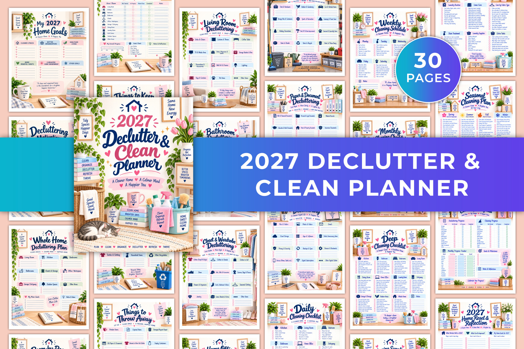 2027 Declutter & Clean Planner KDP