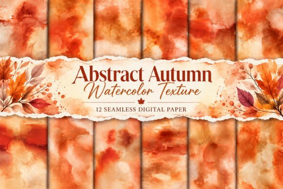 Abstract Autumn Watercolor Digital Paper