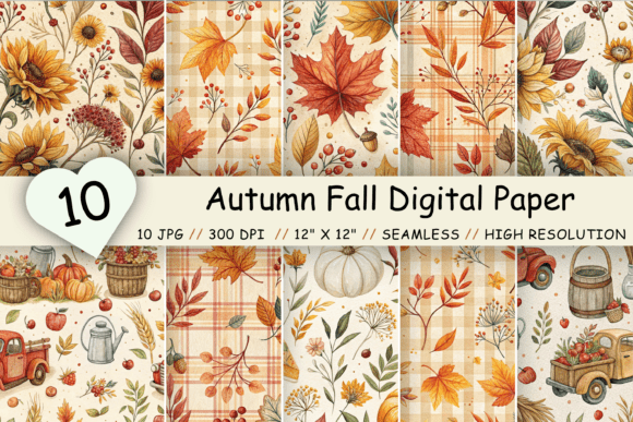 Autumn Fall Seamless Pattern Bundle