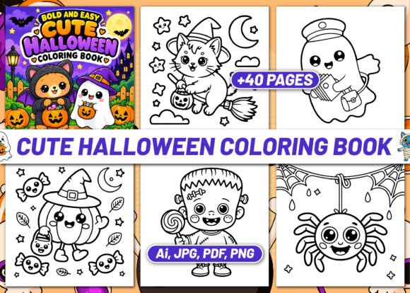 BOLD EASY CUTE HALLOWEEN COLORING BOOK