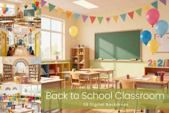 Back to School Digital Backdrops