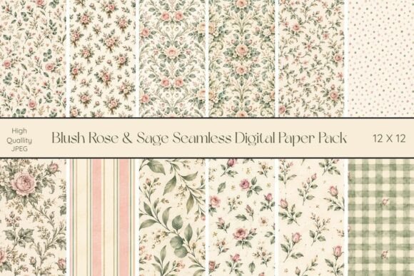 Blush Rose & Sage Seamless Paper Pack