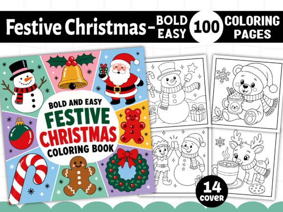 Bold Easy Festive Christmas Coloring