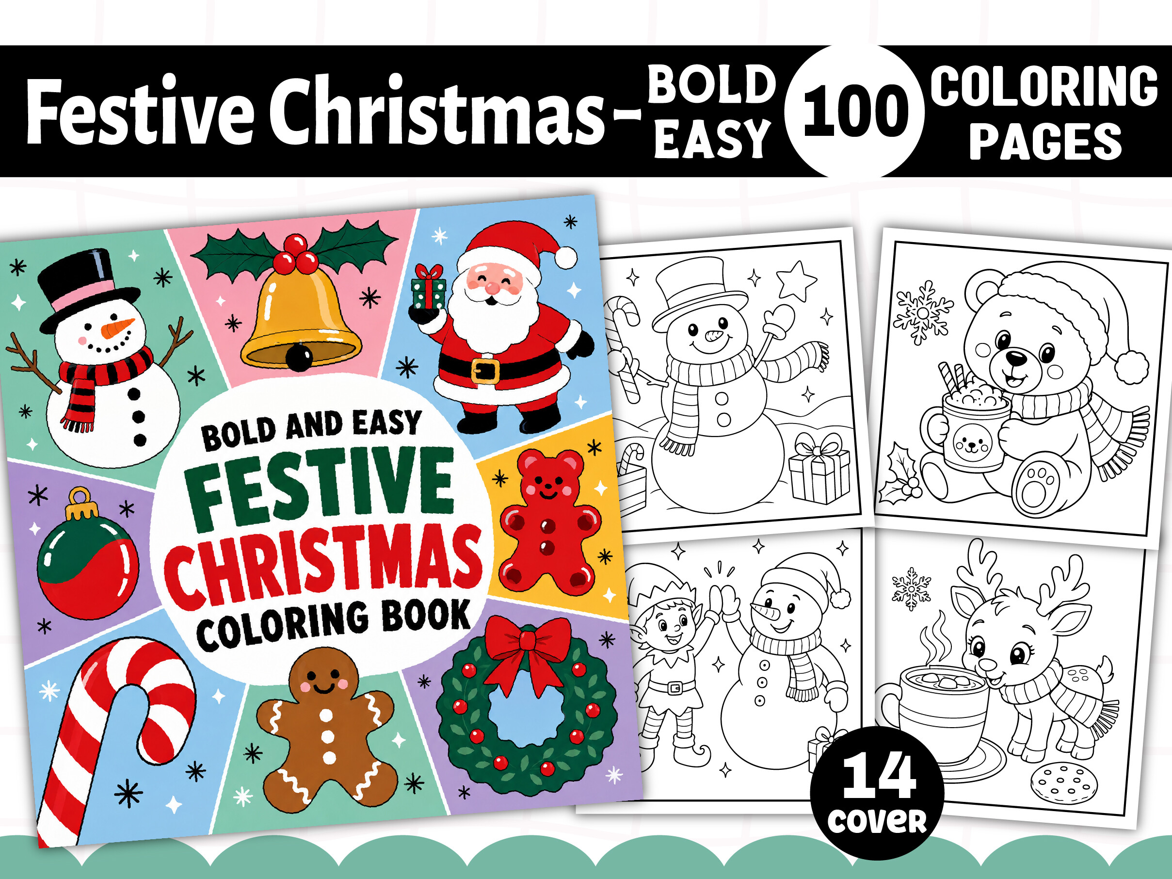 Bold Easy Festive Christmas Coloring