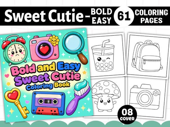 Bold and Easy Sweet Cutie Coloring Book