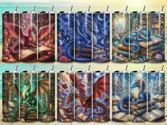 Book Dragon Tumbler Wrap Bundle