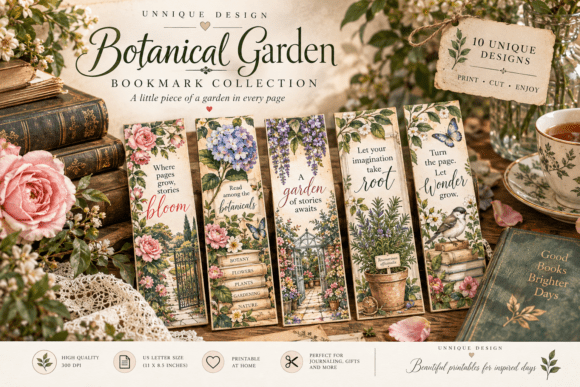 Botanical Garden Printable Bookmarks