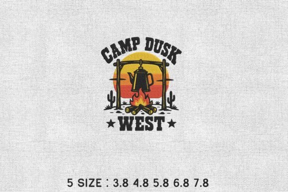 Camp Dusk West Western Embroidery Design