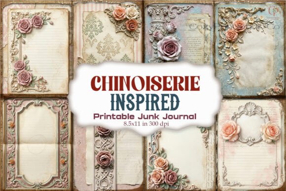 Chinoiserie Inspired Junk Journal Paper