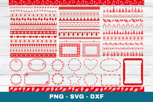Christmas Borders SVG Frames Bundle