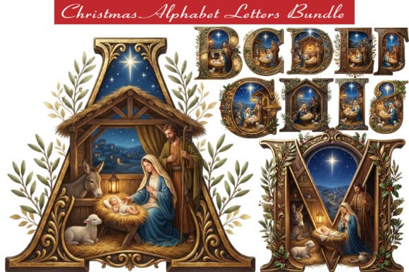 Christmas Christian Alphabet Letters Bun