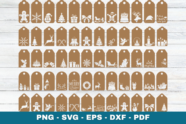 Christmas Gift Tag SVG Cut File Set