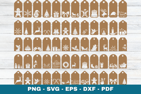 Christmas Gift Tag SVG Cut File Set laser cut file
