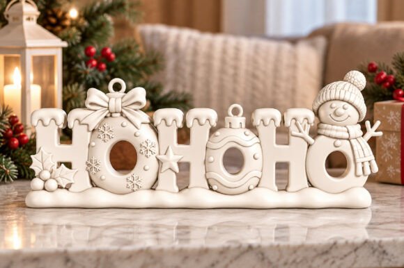 Christmas HO HO HO 3D STL File – Festive Holiday Decor Model for 3D Printing - Image 2