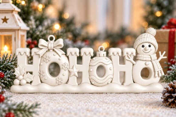 Christmas HO HO HO 3D STL File – Festive Holiday Decor Model for 3D Printing - Image 3