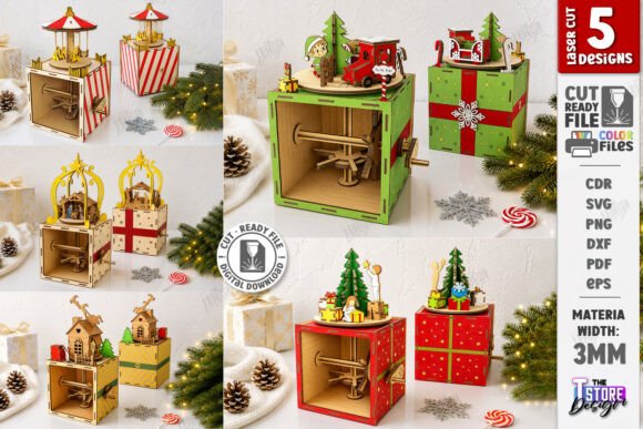 Christmas Kinetic Toy Laser Cut Bundle laser cut file