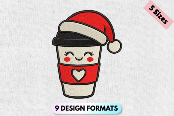 Christmas Mug, Santa Hat Coffee Cup