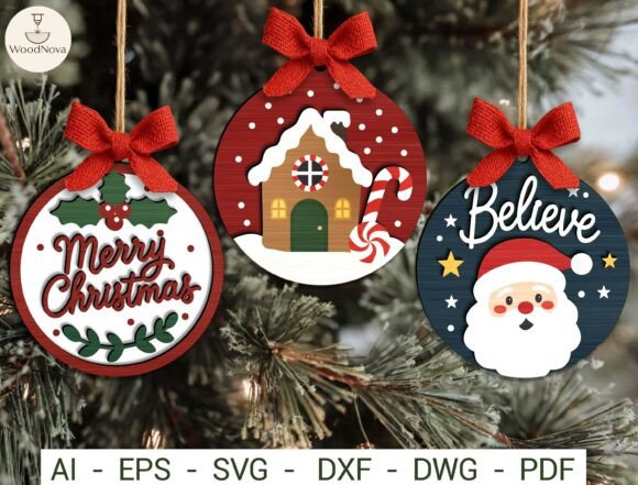 Christmas Ornament SVG Bundle