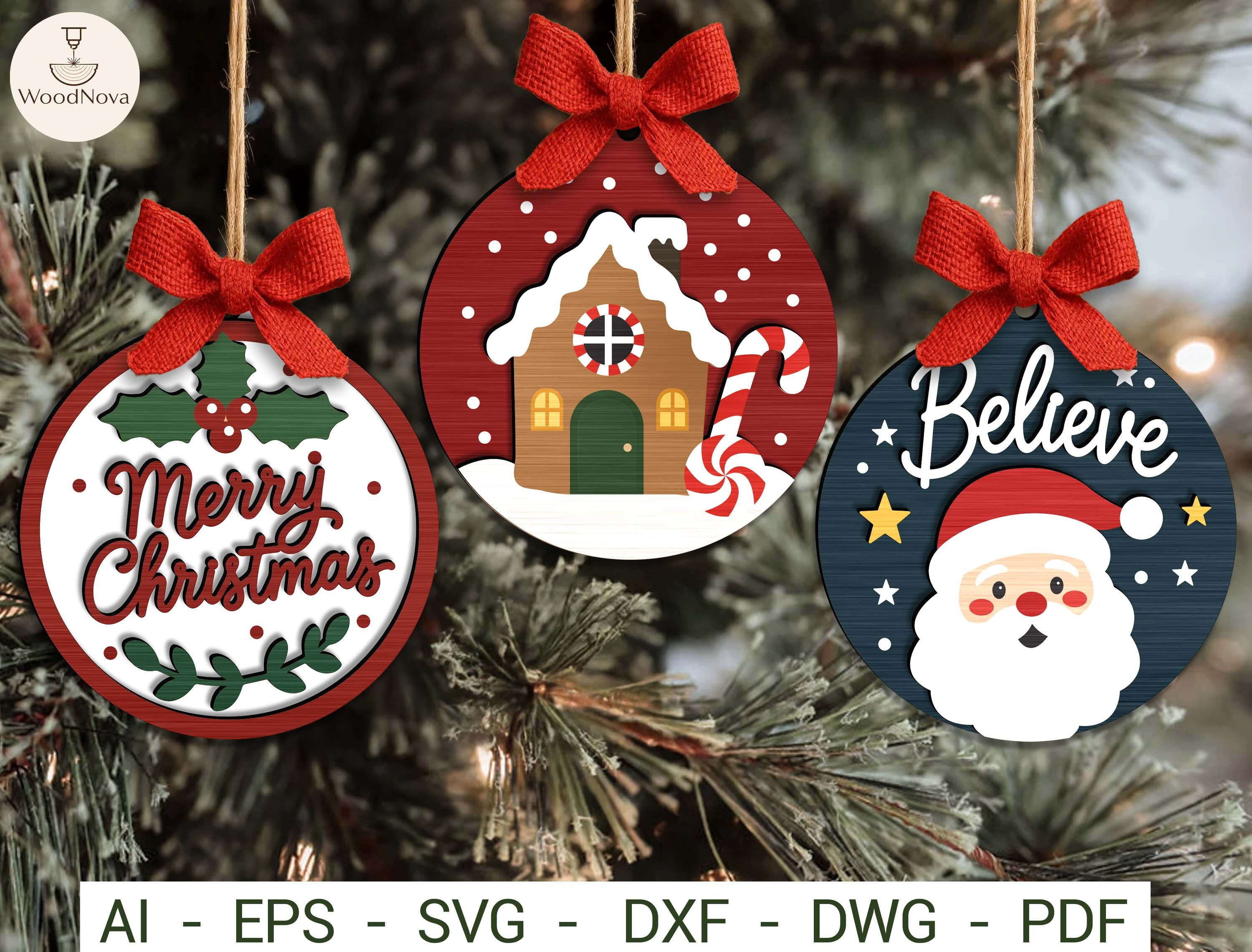Christmas Ornament SVG Bundle