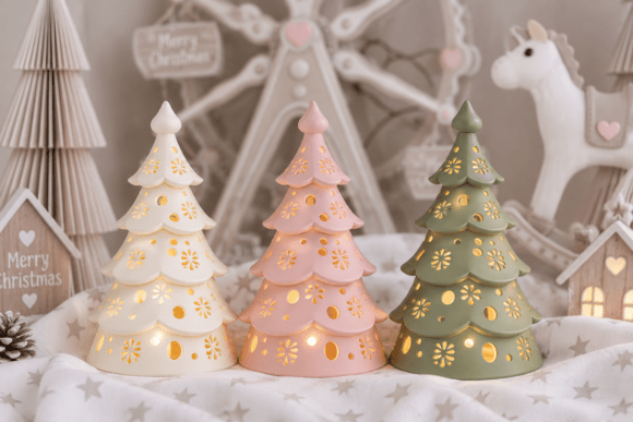Christmas Tree Lantern STL File – 3D Printable Holiday Candle Holder - Image 1