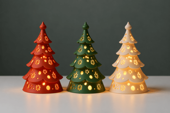 Christmas Tree Lantern STL File – 3D Printable Holiday Candle Holder - Image 7