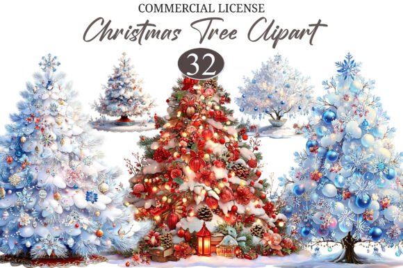 Christmas Tree Clipart Bundle