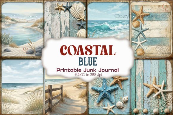 Coastal Blue Junk Journal Paper
