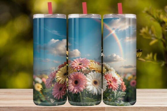 Colorful Floral Garden Tumbler Wrap