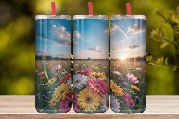 Colorful Floral Garden Tumbler Wrap