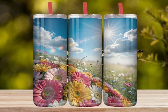 Colorful Floral Garden Tumbler Wrap