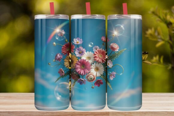 Colorful Floral Garden Tumbler Wrap