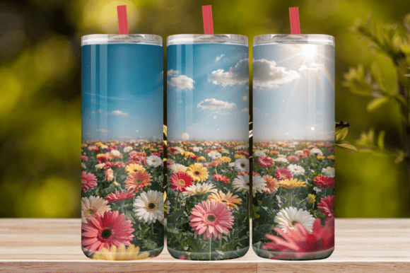 Colorful Floral Garden Tumbler Wrap