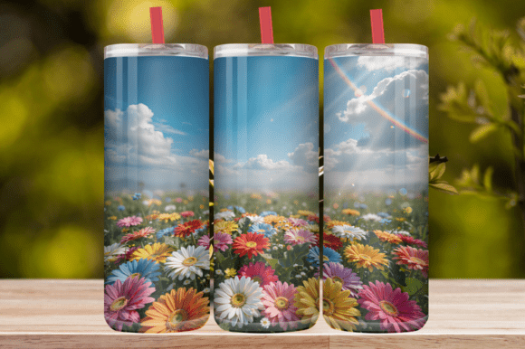 Colorful Floral Garden Tumbler Wrap