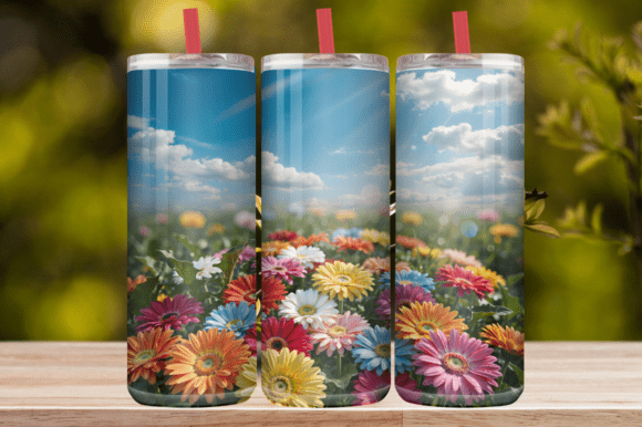 Colorful Floral Garden Tumbler Wrap