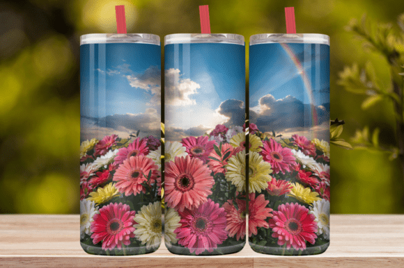 Colorful Floral Garden Tumbler Wrap