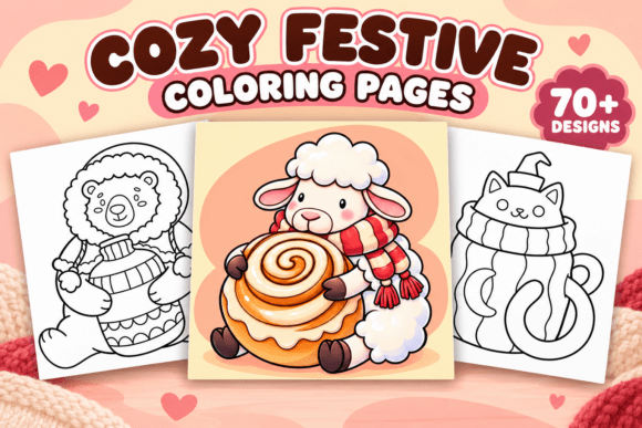 Cozy Festive Coloring Pages – Volume 1