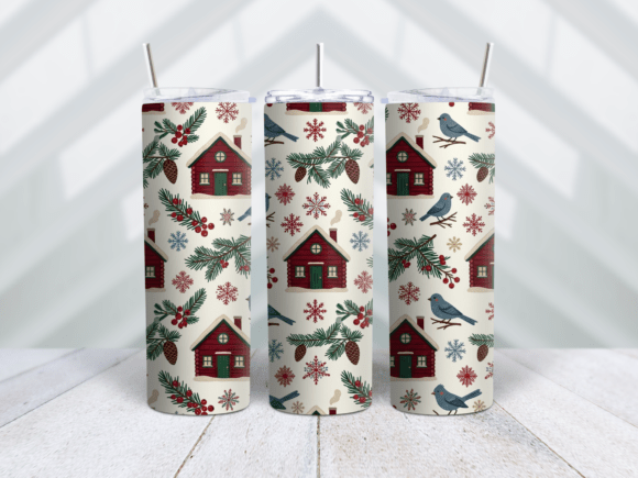 Cozy Scandi Winter Folk Art Tumbler Wrap