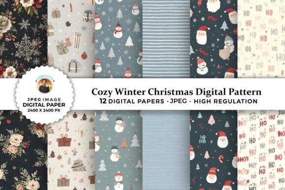 Cozy Winter Christmas Digital Patterns