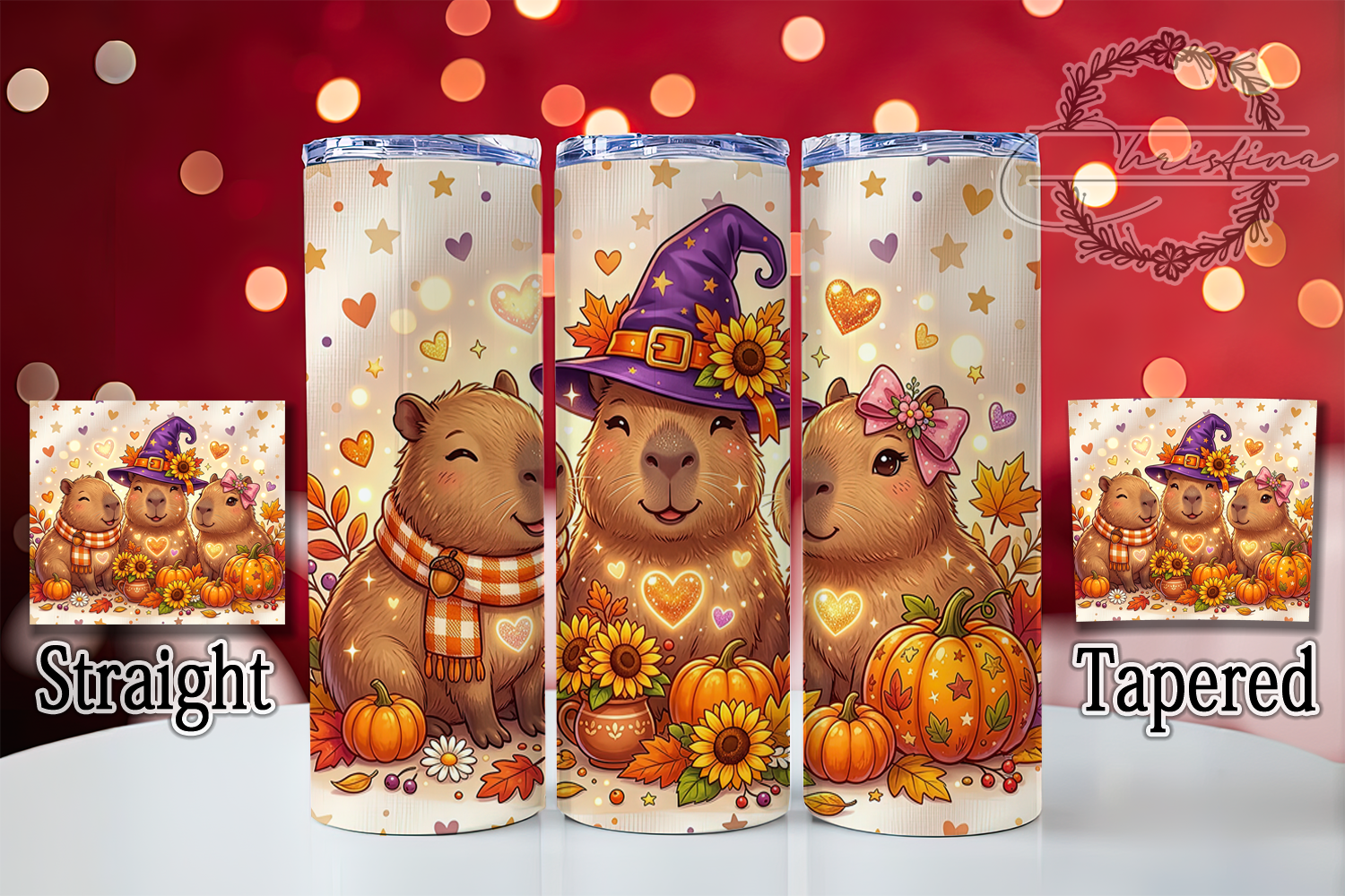 Cute Autumn Capybara 20oz Tumbler