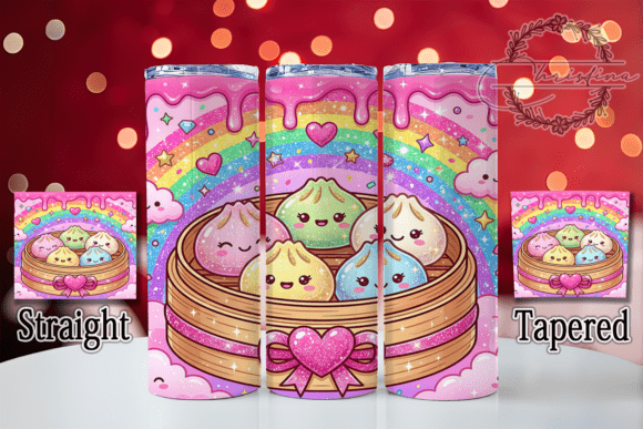 Cute Kawaii Glitter Dumplings Tumbler