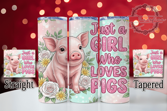 Cute Pig Lover Girl 20oz Tumbler