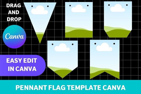 Editable Pennant Flag Template