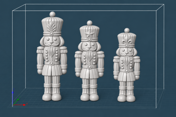 Elegant Christmas Nutcracker Set STL – 3-Piece Holiday 3D Print Files - Image 2